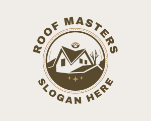 House Roofing Badge logo design