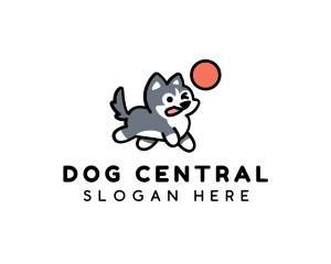 Husky Puppy Ball logo design