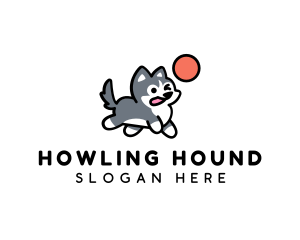 Husky Puppy Ball logo design