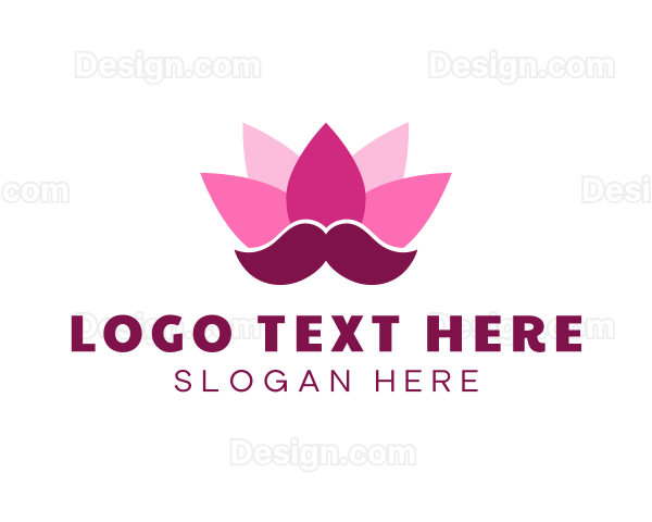 Blue Lotus Mustache Logo