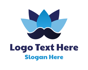 Blue Lotus Mustache Logo