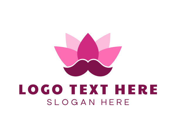 Blue Lotus Mustache logo