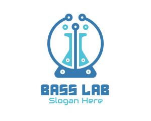 Lab Flask Circuit logo design