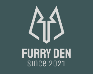 Grey Minimalist Wolf logo
