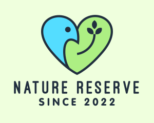 Nature Heart Dove logo design