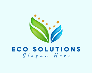 Eco Gradient Leaf Star logo design