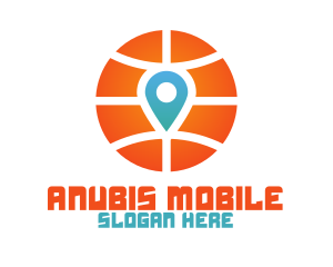 Basketball Location Pin logo design