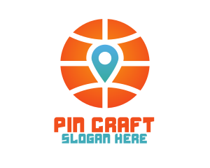 Basketball Location Pin logo design