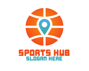 Basketball Location Pin logo