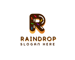 Chocolate DonutLetter R logo design