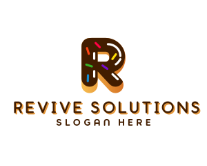 Chocolate DonutLetter R logo design