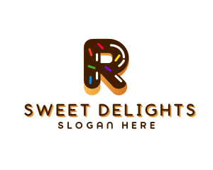 Chocolate DonutLetter R logo