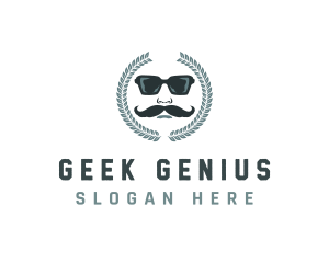 Gentleman Sunglasses Geek logo design