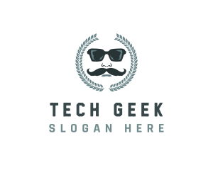 Gentleman Sunglasses Geek logo design