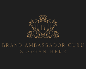 Gold Royal Shield Hotel logo design