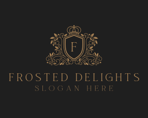 Gold Royal Shield Hotel logo design