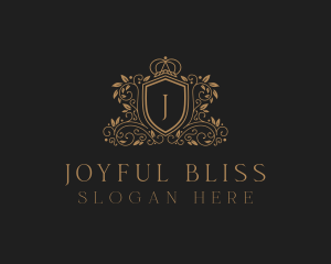 Gold Royal Shield Hotel logo design