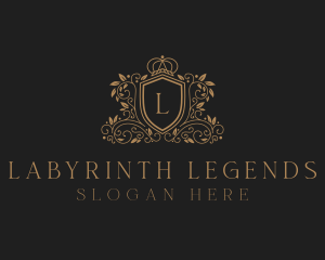 Gold Royal Shield Hotel logo design