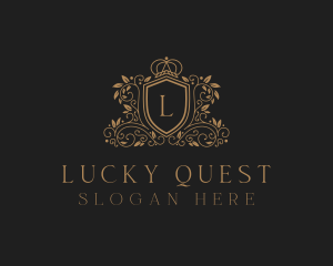 Gold Royal Shield Hotel logo design