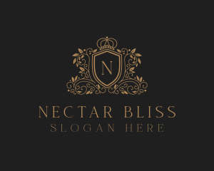 Gold Royal Shield Hotel logo design