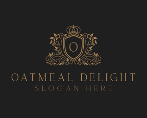 Gold Royal Shield Hotel logo design