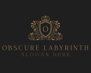 Gold Royal Shield Hotel logo design