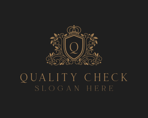 Gold Royal Shield Hotel logo design