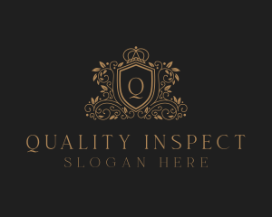 Gold Royal Shield Hotel logo design