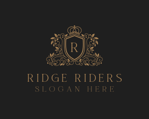 Gold Royal Shield Hotel logo design