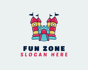 Playful Bounce Castle logo design