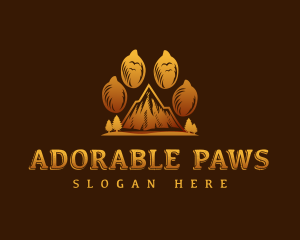 Mountain Wildlife Paw logo design