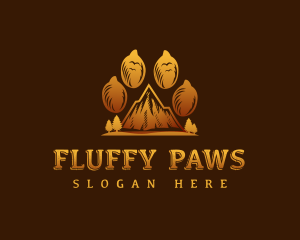 Mountain Wildlife Paw logo design