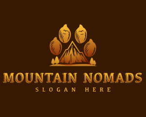 Mountain Wildlife Paw logo design