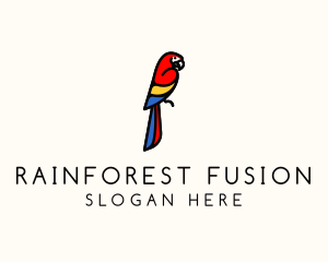 Scarlet Macaw Bird logo