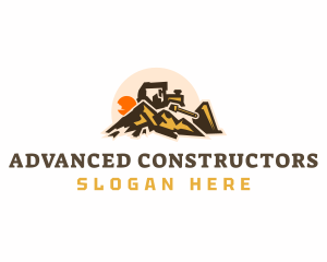 Bulldozer Mountain Construction logo design