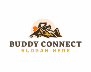 Bulldozer Mountain Construction logo design