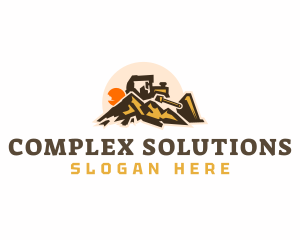 Bulldozer Mountain Construction logo design