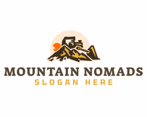 Bulldozer Mountain Construction logo design