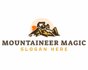 Bulldozer Mountain Construction logo design