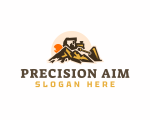 Bulldozer Mountain Construction logo design