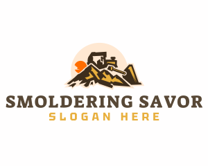 Bulldozer Mountain Construction logo design