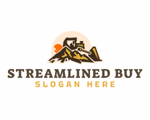 Bulldozer Mountain Construction logo design