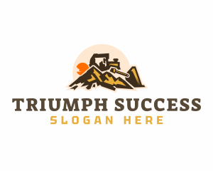 Bulldozer Mountain Construction logo design