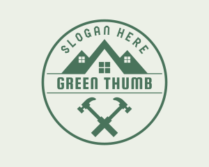 Green Hammer Roofing logo design