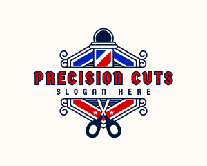 Barbershop Haircut Scissors logo design