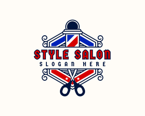 Barbershop Haircut Scissors logo design