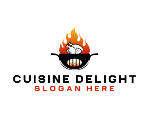 Grill Chicken Barbeque logo design