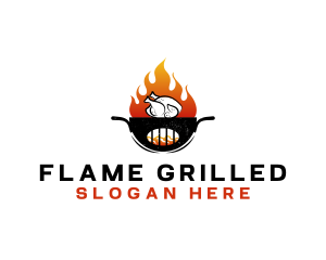 Grill Chicken Barbeque logo design