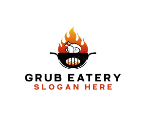 Grill Chicken Barbeque logo design