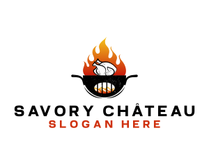 Grill Chicken Barbeque logo design